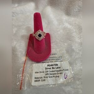 Crown Me Later Rose Gold Sapphire Ring